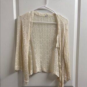Cream Open-Knit Women's Sweater